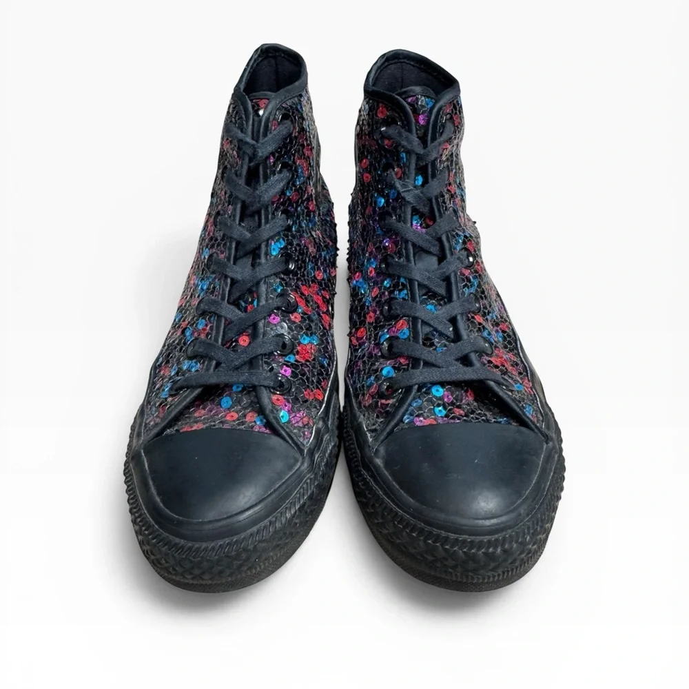 Converse Chuck Taylor All Star Hi Multi Colored Sequin Sneakers Black Size US 7